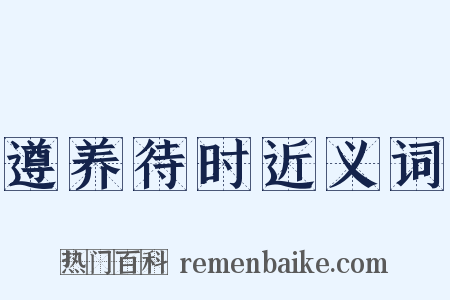 遵养待时近义词是什么意思的图片